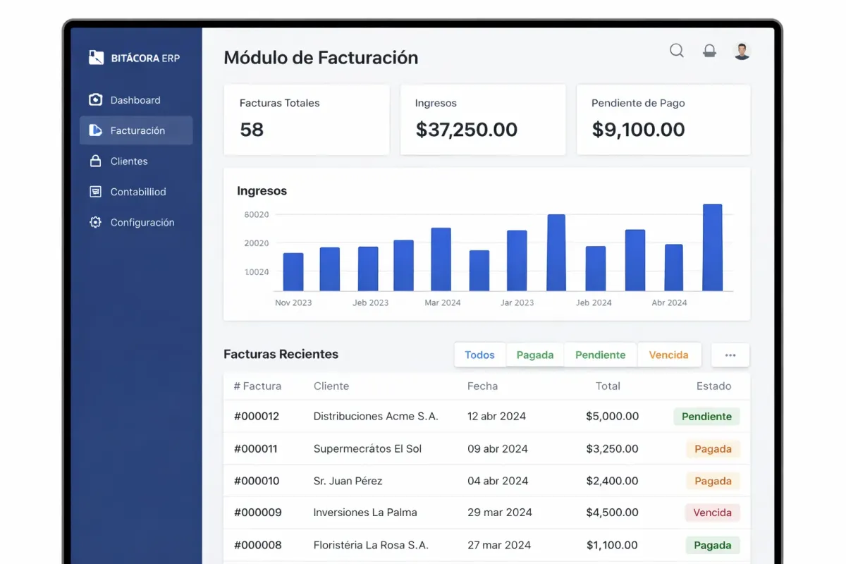 Facturación integrada para un ERP de logística