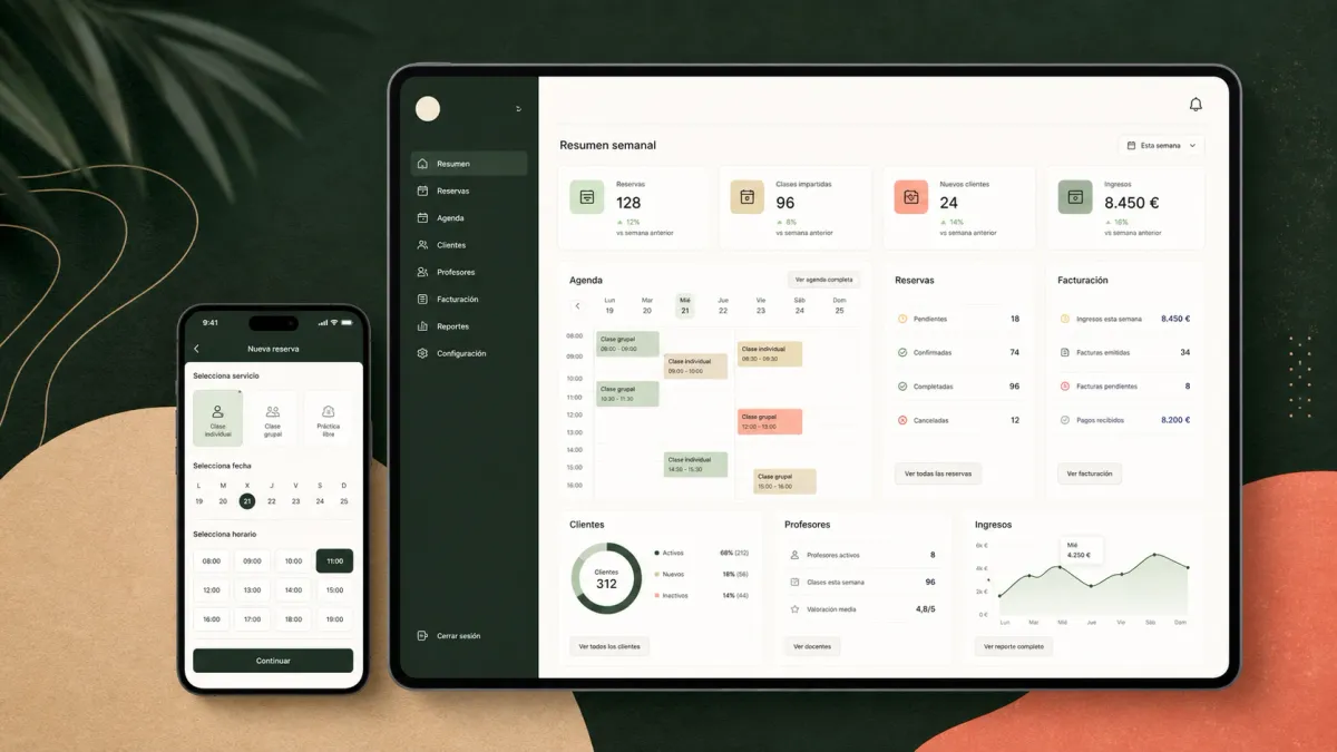 Plataforma para reservar y gestionar experiencias de golf