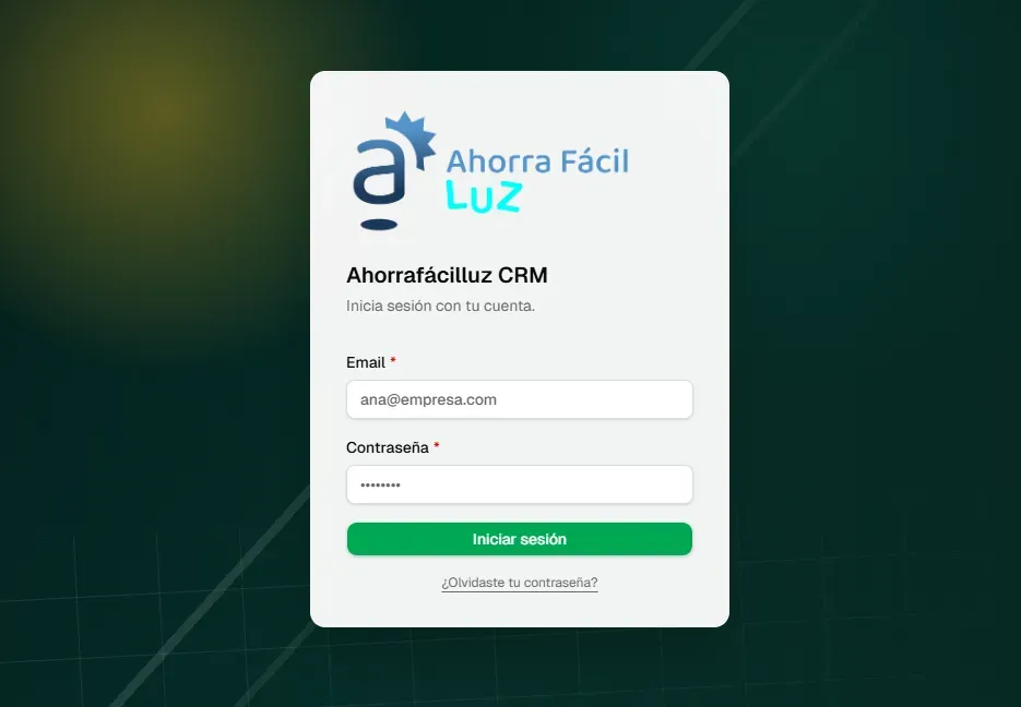 Pantalla de acceso con autenticación segura