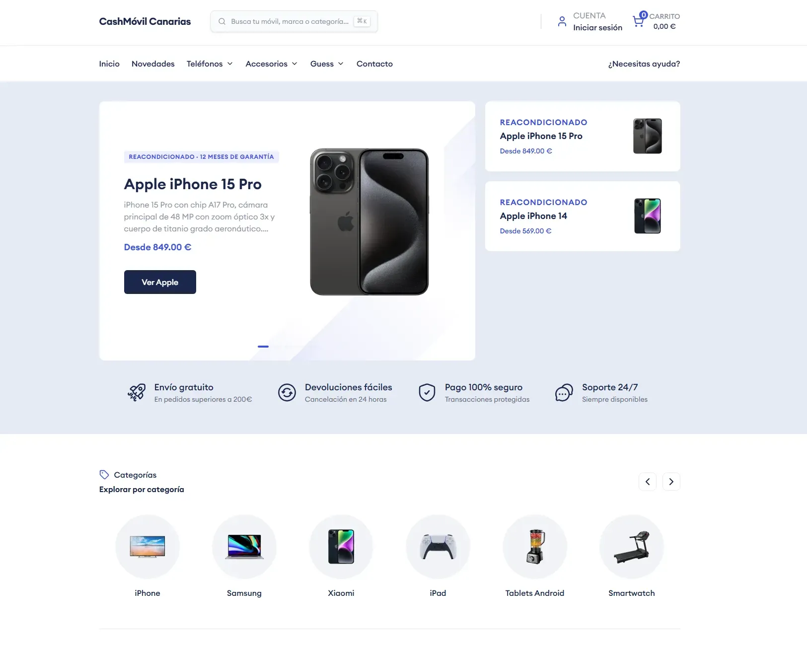 Vista previa del proyecto Ecommerce conectado a su backoffice