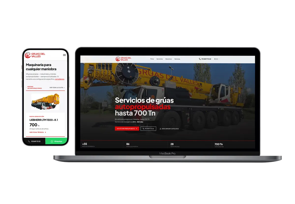 Landing y presentación para vender capacidad industrial